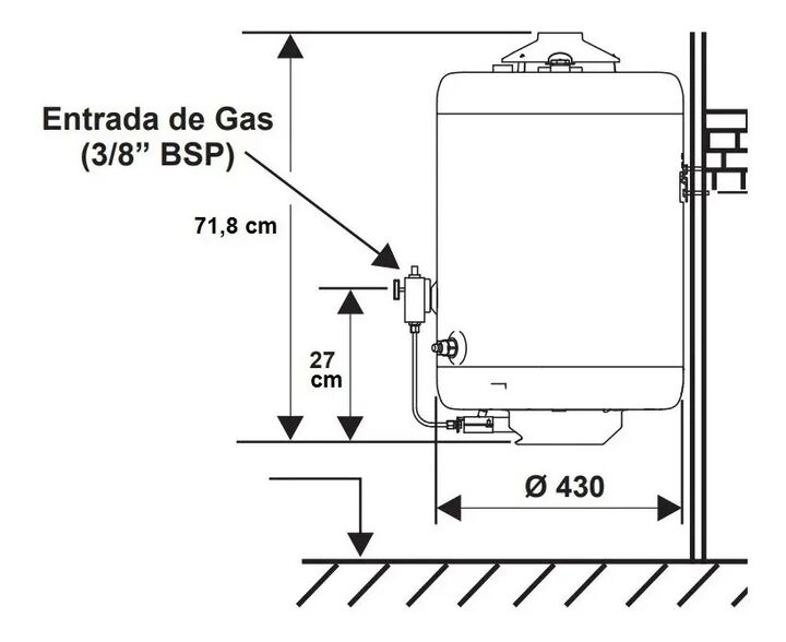 Termotanque Populi 45 Lts Gas Colgar Conexión Superior - Vista 5