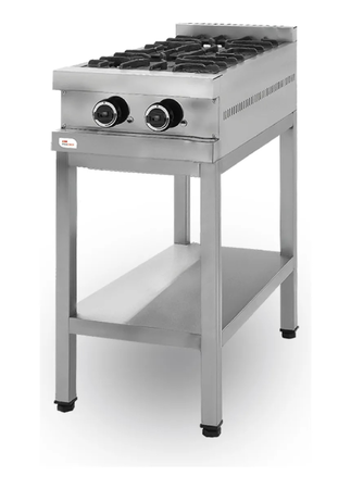 Anafe A Gas 2 Hornallas Con Base H320 Soulheat Acero Inox.