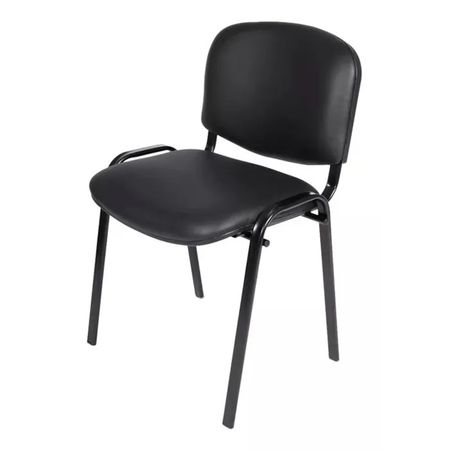 Silla Dakot Apilable Cuerina Negra