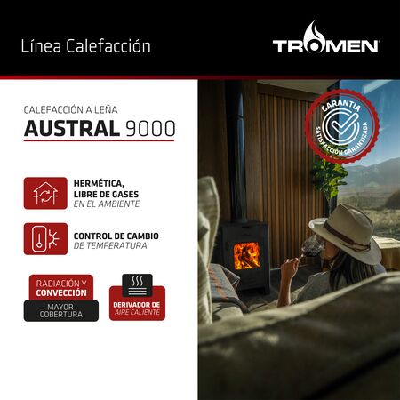 Salamandra Tromen Austral 9000 + Kit Instalacion Pared 