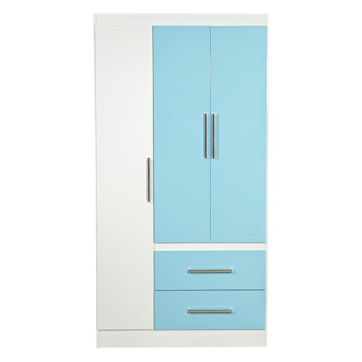 Combo para Dormitorio Placard y Mesa de Luz Reforzados Maximo Fortaleza Infantil Celeste y Blanco - Vista 15