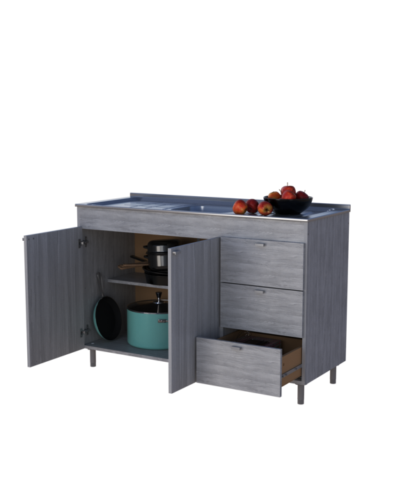 BAJO MESADA ORLANDI 4030 1.20 3C JACARANDA - Vista 3