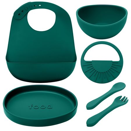 Set de Alimentación de Bebé Gadnic Cubiertos Platos de Silicona 