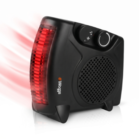 Caloventor Electrico Estufa Portatil Waggs Regulable Negro