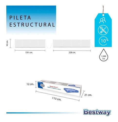 Pileta Estructural Bestway Steel Pro 1500lts 228x159cm 10471 - Vista 3