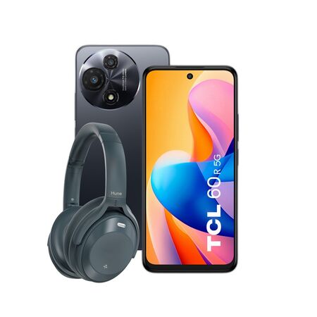 Combo TCL 60R 5G 4+128GB Space Gray + Auriculares Vincha Hune Bluetooth