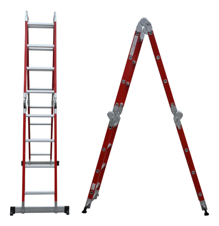 Escalera Plegable Dielectrica 4,7m Lusqtoff Le400die 16 Esc Plateado