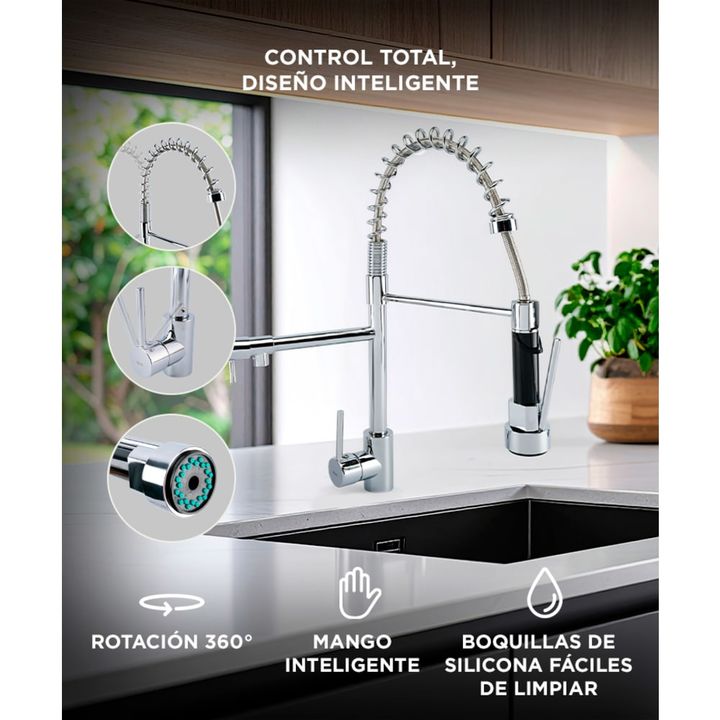 Griferia Canilla Monocomando Rieti by Gadnic Extensible y Flexible - Vista 5