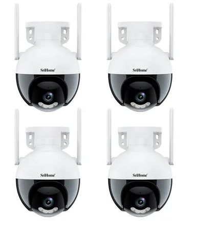 Kit x4 de Cámaras de Seguridad IP SriHome 2MP Wifi-LAN Audio Bidireccional