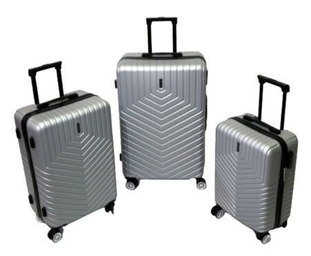 Set X 3 Valijas North Tiger Cafayate Rigidas 4 Ruedas Abs 20/24/28 Plata