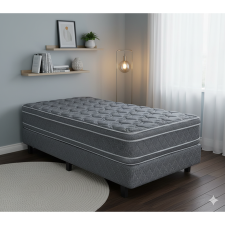 Colchon + Sommier Resortes 1 1/2 Plaza Ayfa Premium Bonell Dual Euro 90x190x26 110kg