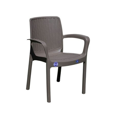 Sillon Pvc Voss Simil Ratan Guinea Capuccino