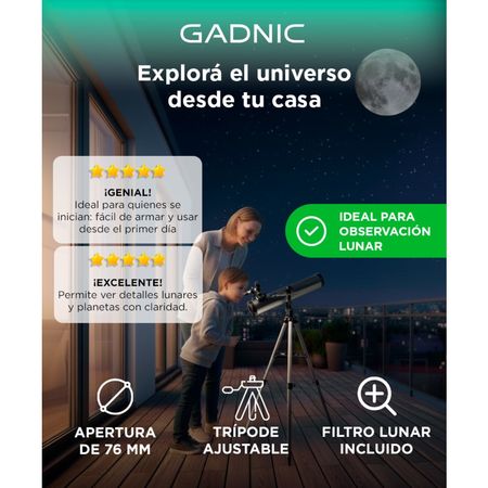 Telescopio Refractor Gadnic 700x76