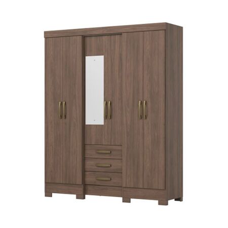 Placard Briz B23-130 Castaño 6Ptas C/Espejo