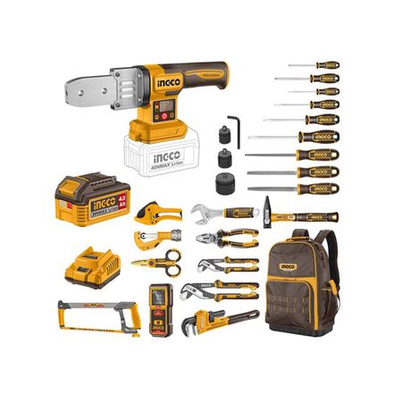 SET MOCHILA CON TERMOFUSORA + HERRAMIENTAS INGCO COS25105-4