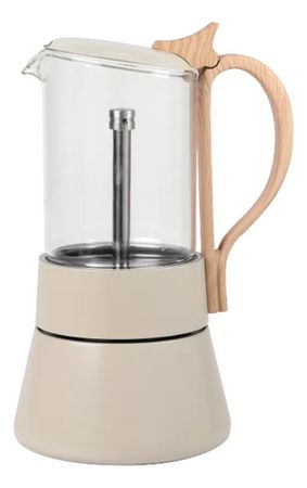 Cafetera Italiana Acero Inox. 400ml Harmony Inducción Hudson Beige