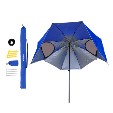 Sombrilla Carpa Reforzada Waggs Azul Playa Aluminizada 2.70 Mts