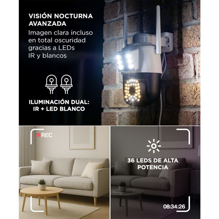 Cámara De Seguridad Gadnic S-Cam Full HD 3MP Control Por App Visión Nocturna IR Color - Vista 4