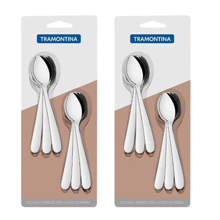 Set 12 Cucharas De Te Tramontina Maresias Acero Inoxidable Plateado