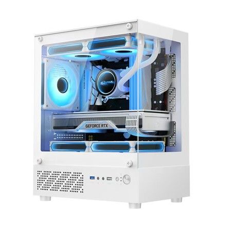 GABINETE GAMER FORMULA V LINE CRYSTAL Z1CM PLUS WHITE (M-ATX, 3 FANS COSMIC 12 ARPW)