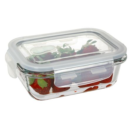 Hermético Contenedor Taper Vidrio Apto Microondas Freezer 400 Ml Chico