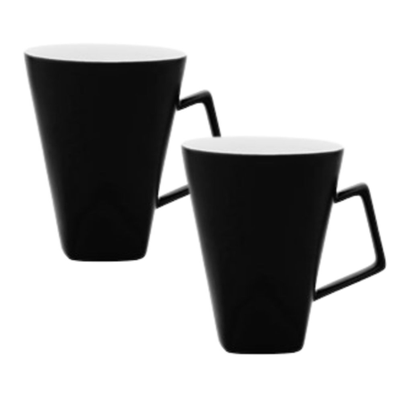 Quartier Bicolor Set X2 Jarros 350 Cc Negro Blanco