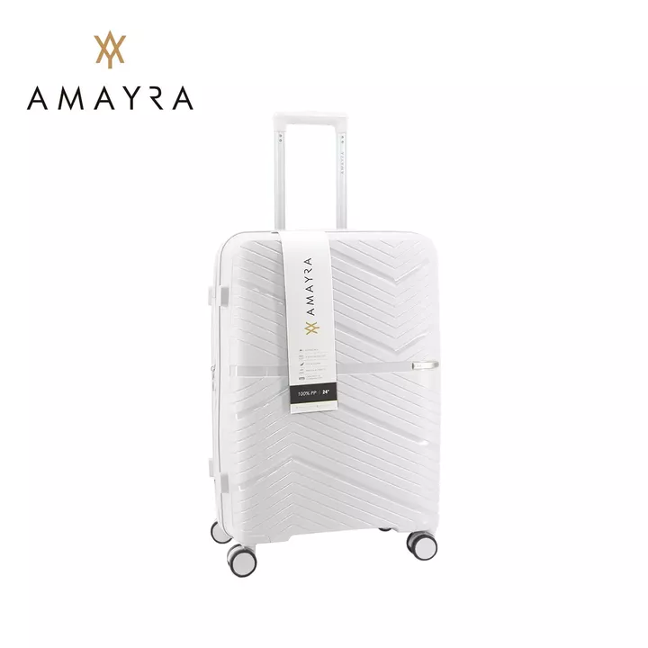 Set De Valijas Amayra X3 20” 24” 28” PP Blanco Rígidas 360° - Vista 4