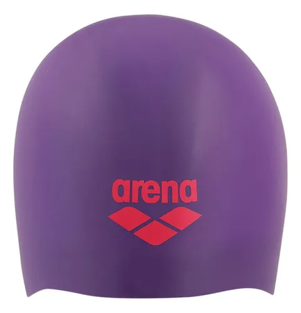 Gorra Natación Arena Long Hair Silicona Cabello Largo Plum Bright Coral (200)