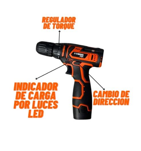 Taladro Inalambrico 20mm Versa Max Kstcd0229 12v Con Mechas Negro/naranja - Vista 5