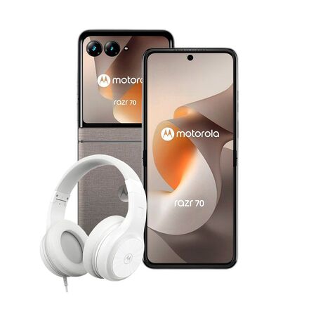 Combo Moto Razr 70 8+256GB Hematite + Auricular Vincha XT120