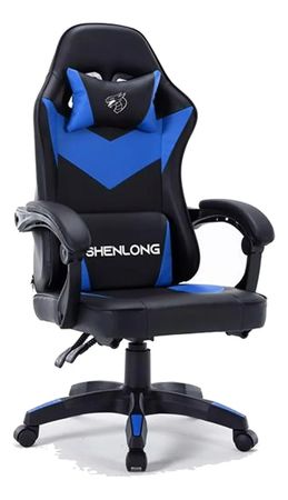 Silla Gamer Shenlong Reclinable Apoyabrazos 2D Negro Azul SH-GC135NA