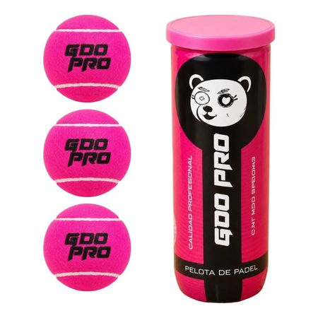 Set Tubo De Pelotas Pink Gdo Pro Padel