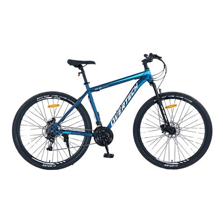 Bicicleta Mtb Overtech Q5, R29 21v Shimano, Freno Disco, Suspensión, Negro/Azul/Blanco, Talle L