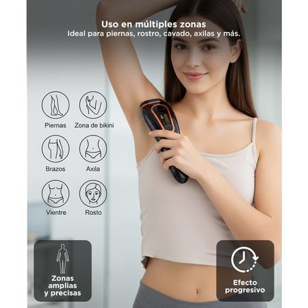 Depiladora Láser Negra Gadnic T3 Depilación Definitiva IPL 999,999 Pulsos 5 Niveles Filtro UV