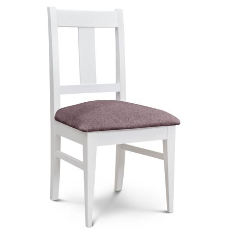 Silla de Comedor Euro lustre Blanco Tapizado Shot Morado Espacity
