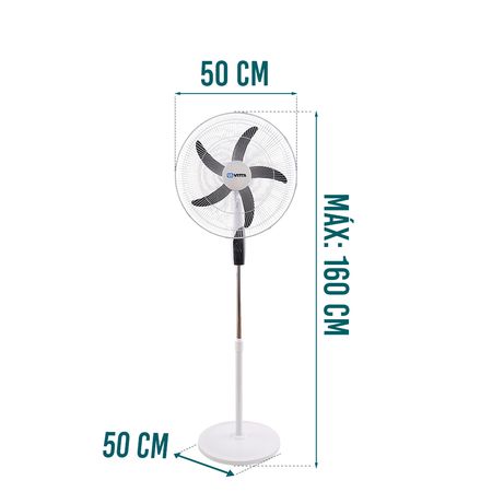 Ventilador De Pie - 20 P Vitta 3 Velocidades Timer 95w 50 Cm 50 Blanco Negro Plástico 5