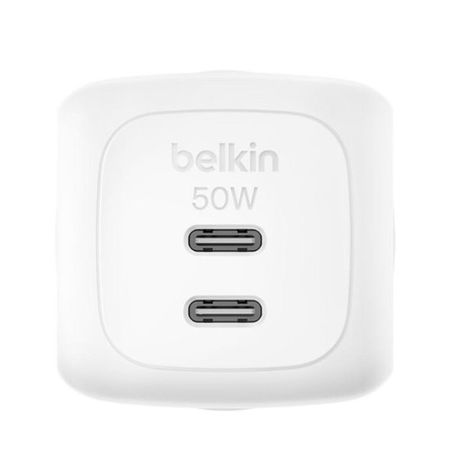 Dual Cargador de Pared Belkin 50W USB-C Blanco