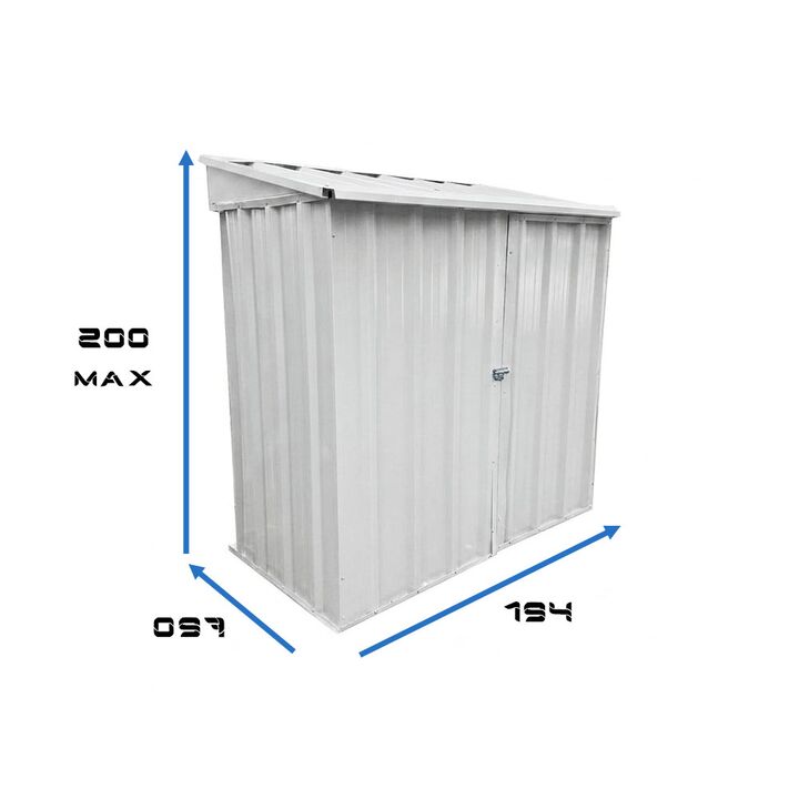 Armario Deposito Galpon de jardin Casi 2x1x2 Techo 1 agua Blanco DON ACERO - Vista 2