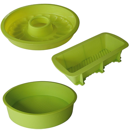 Set X3 Elementos Reposteria Silicona Verde 1130021/25/26