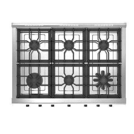 Cocina Morelli 18037 Country 900 M-Gas 6 Hornallas Con Visor Acero inoxidable