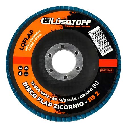 Disco Flap Desbaste 115mm 4.5'' Lusqtoff Lqdflap80 Grano 80