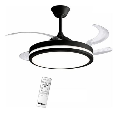 Ventilador De Techo Liliana 40 Vthn603r 4 Palas Retractiles Negro Transparente Plastico 4