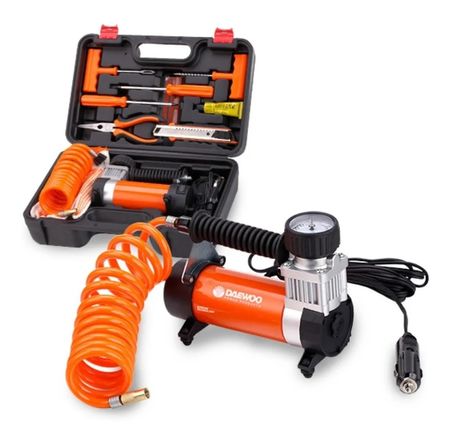 Kit Compresor Aire Portatil Daewoo Dw55-p 12v 110psi Maletin
