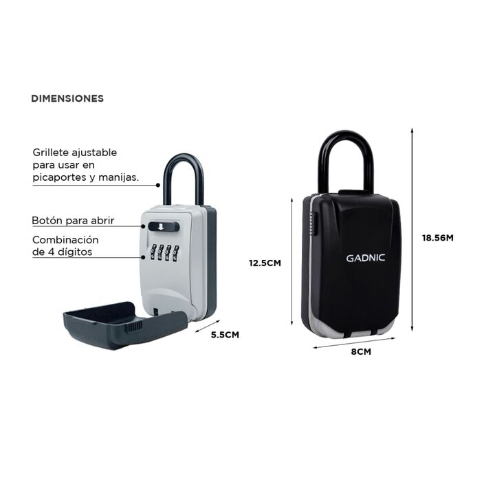 Caja de Seguridad Portátil Gadnic Para Llaves Apta Exterior - Vista 5