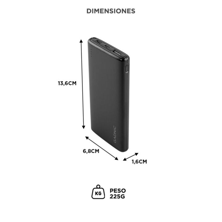Power Bank Gadnic 10000 mAh Cargador Portátil Compatibilidad Universal - Vista 5