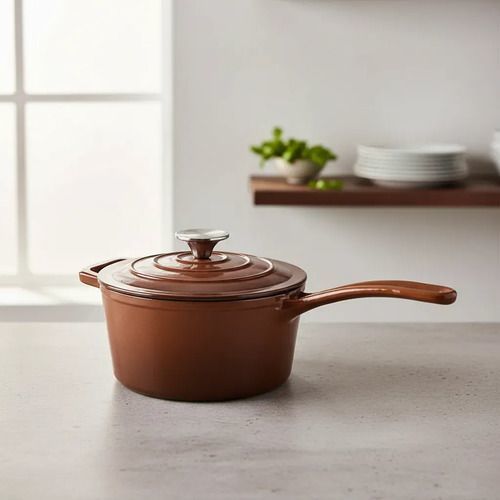Cacerola Olla Apto Horno Con Mango Hierro Enlozado 18 Cm Moca - Vista 2