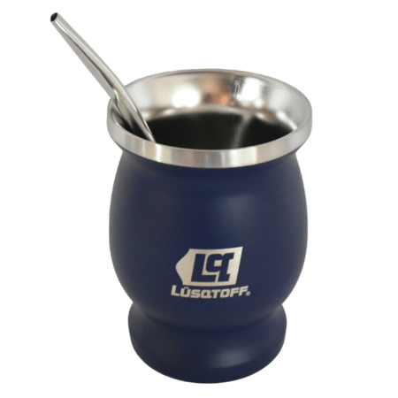 Mate con bombilla LUSQTOFF azul 300ml - MATLA-8B