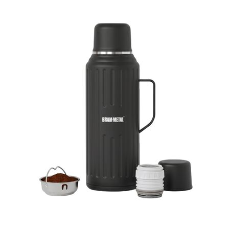 Termo de Acero 1.1lts Negro Bram-Metal
