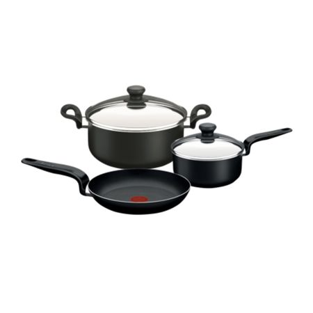 SET DE 5 PIEZAS TEFAL PRATIKA (CACEROLA 20CM C/ TAPA+OLLA 24CM C/TAPA+ SARTEN 24CM ) (T701SET3)