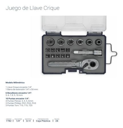 Tubos Bremen con Crique Encastre 1/4 Pulgada Set de 18 Piezas